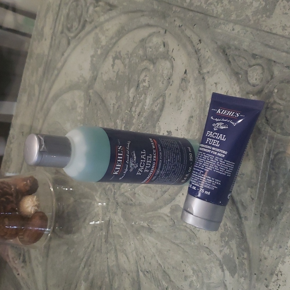 KIEHL'S MENS FACIAL FUEL FACE WASH AND MOISTURIZER DUO 250ML, 75 ML